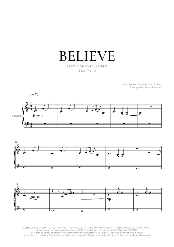 Believe (arr. Pedro Merendi)