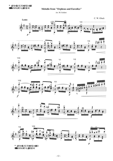 C. W.Gluck - Melodie from "Orfeo ed Euridice", arr. for guitar solo (arr. Michael Goldort)