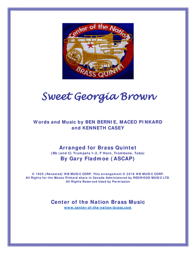 Sweet Georgia Brown (arr. Gary Fladmoe (ASCAP))