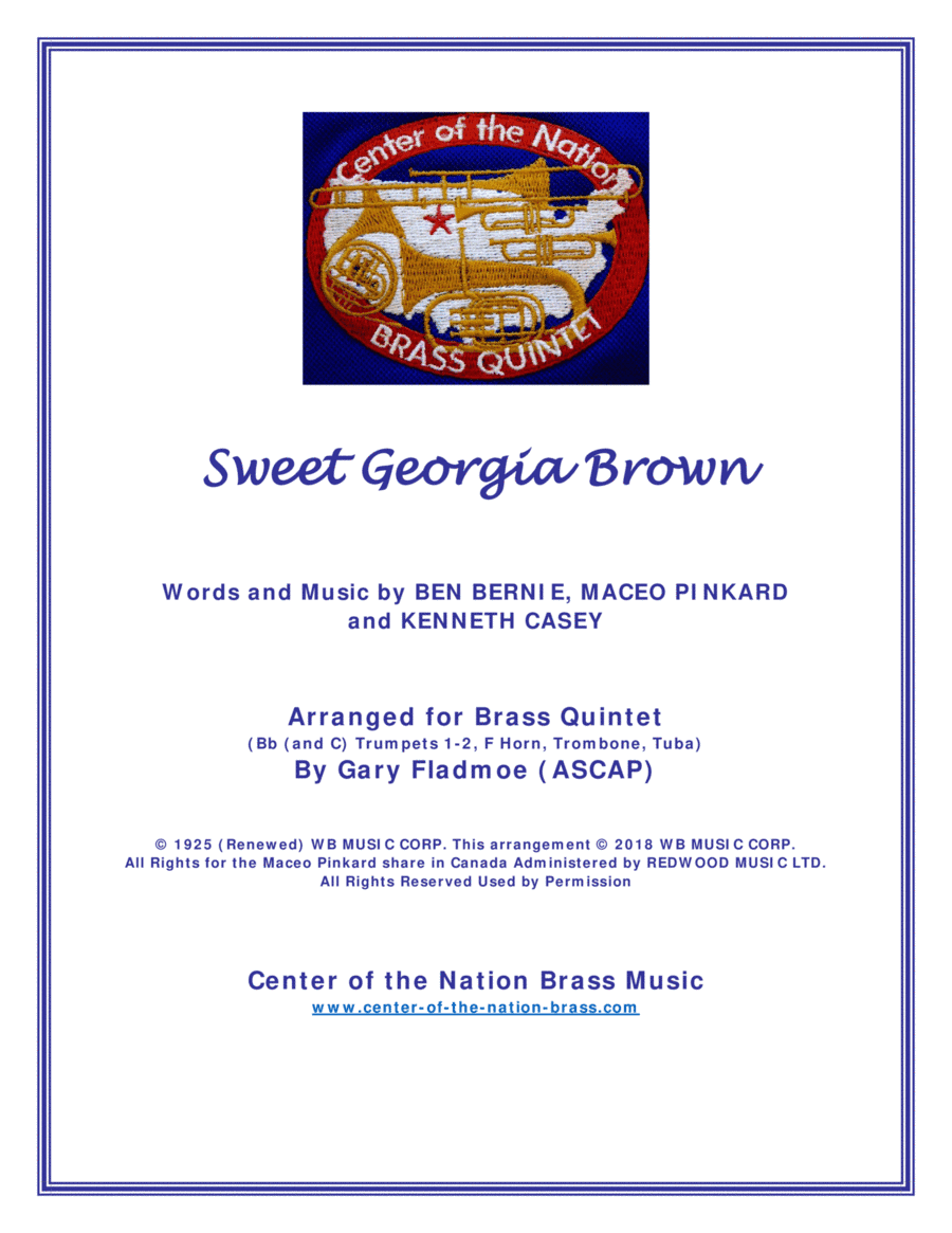 Sweet Georgia Brown (arr. Gary Fladmoe (ASCAP))