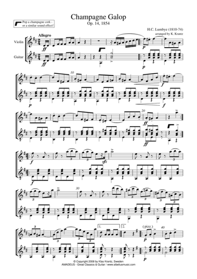 Champagne Galop for violin and guitar (arr. K. Krantz)