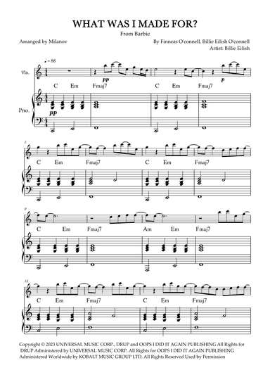 What Was I Made For? (arr. Milanov)