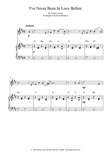 I've Never Been In Love Before (arr. Kaiserin Rebecca)