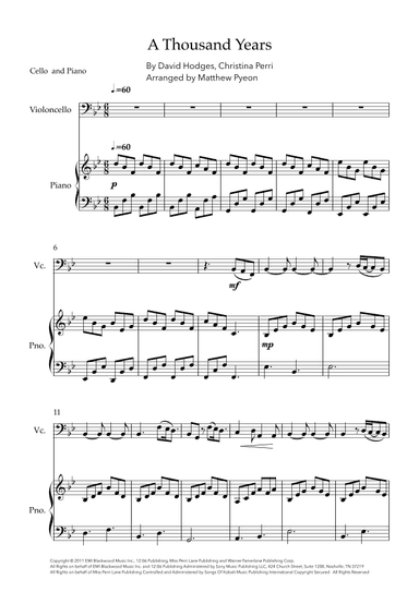 A Thousand Years (arr. Matthew pyeon)