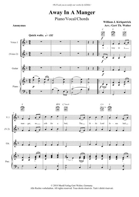 Away In A Manger (2nd. version) (arr. Gert Th. Walter)