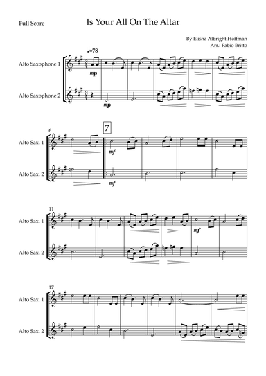 Is Your All On The Altar? (arr. Fabio Britto)
