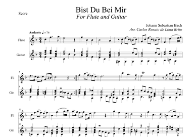 Bist Du Bei Mir (arr. Renato Brito)