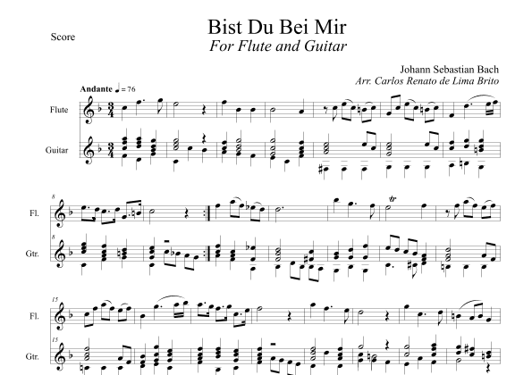 Bist Du Bei Mir (arr. Renato Brito)