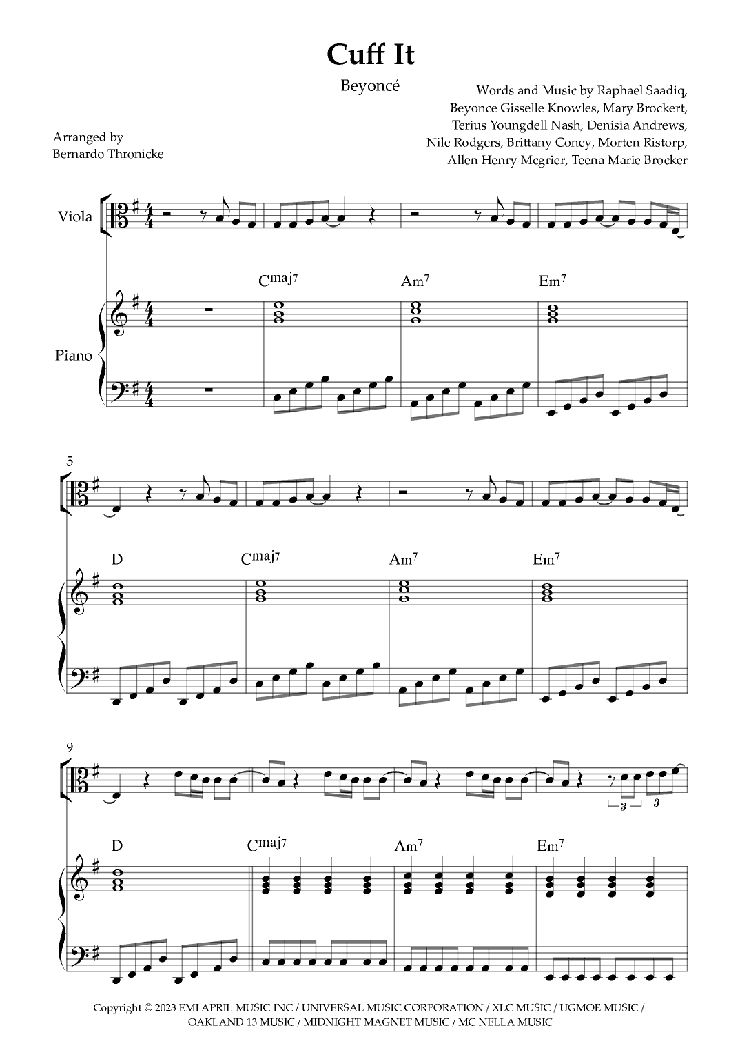 Cuff It (arr. Bernardo Thronicke)