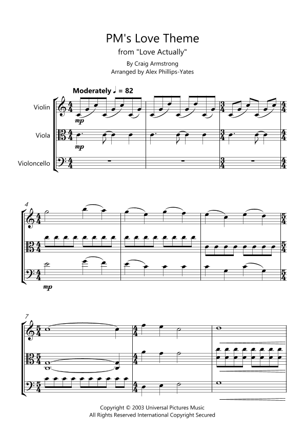 Pm's Love Theme (arr. Alex Phillips-Yates)