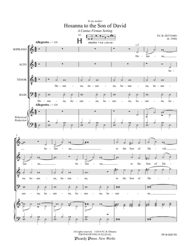 Hosanna to the Son of David (SATB)