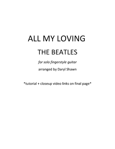 All My Loving (arr. Daryl Shawn)