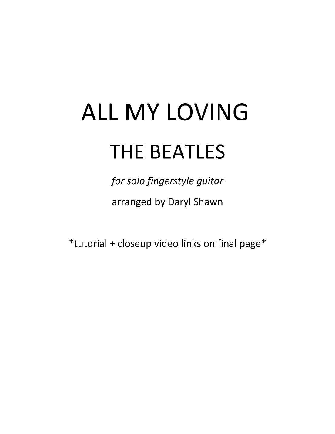 All My Loving (arr. Daryl Shawn)