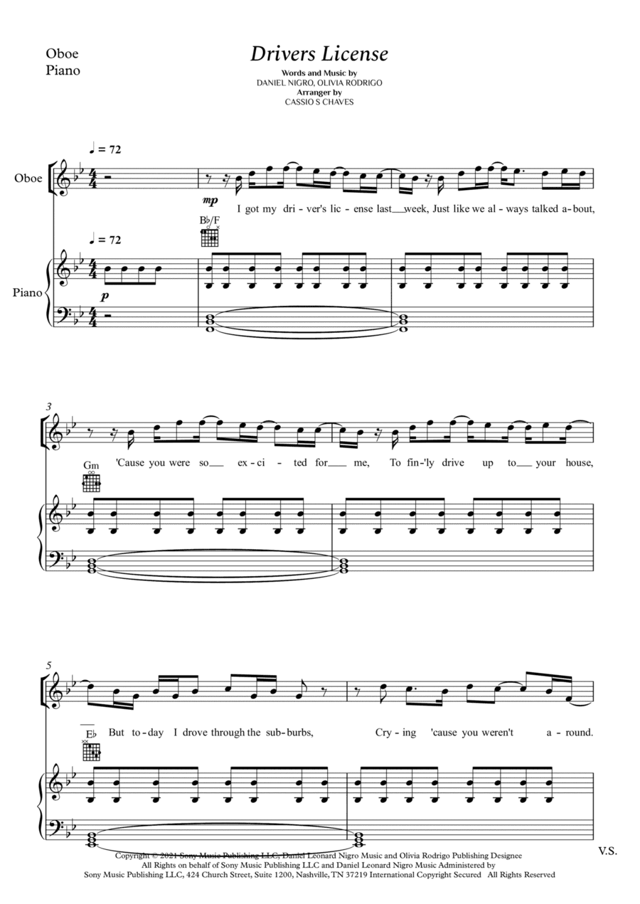 Drivers License (arr. Cássio Silva Chaves)
