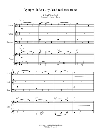 Dying with Jesus, by death reckoned mine (arr. Matthew pyeon)
