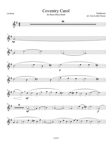 Coventry Carol (arr. Lisa Lenke Sousa)