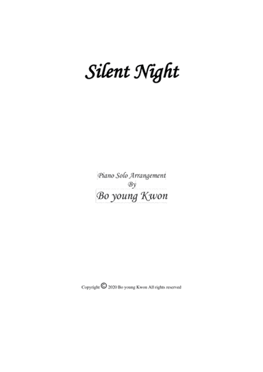 Silent Night - Piano Solo (arr. Bo Young Kwon)