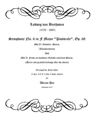 Symphony No. 6 "Pastorale" - Mvts 4 & 5 for Flute Choir (arr. Adrian Dee)