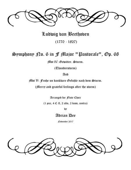 Symphony No. 6 "Pastorale" - Mvts 4 & 5 for Flute Choir (arr. Adrian Dee)