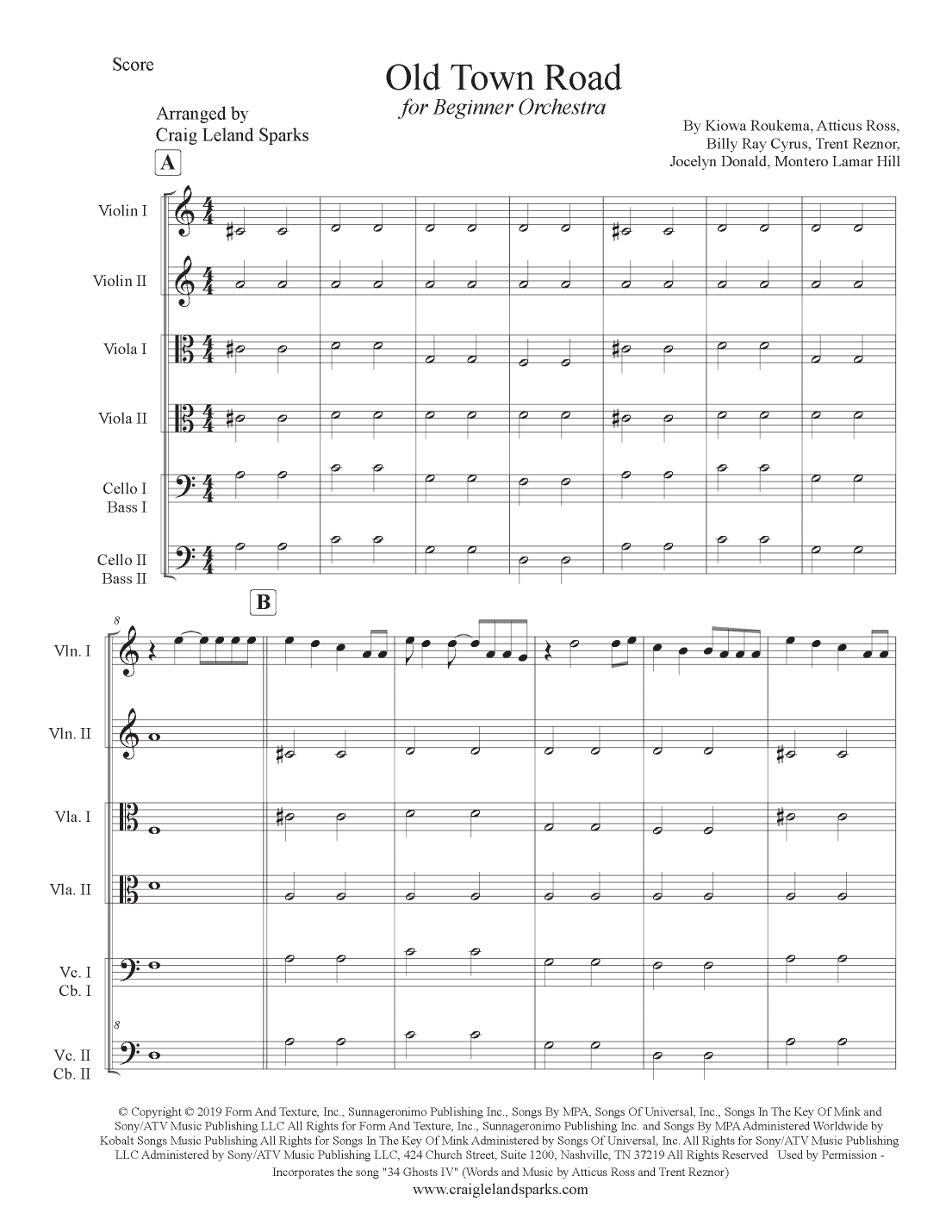 Old Town Road (remix) (arr. Craig Leland Sparks)