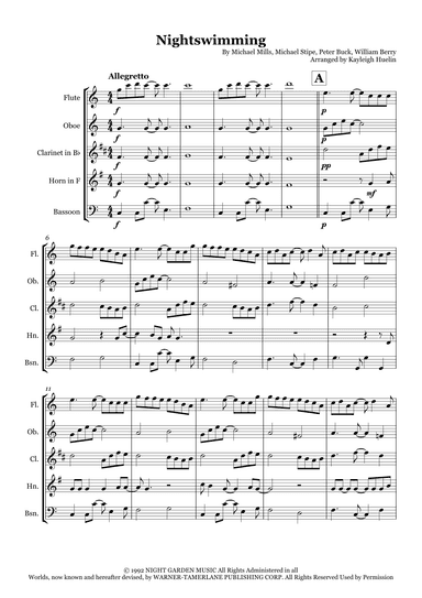Nightswimming (arr. Kayleigh Huelin)