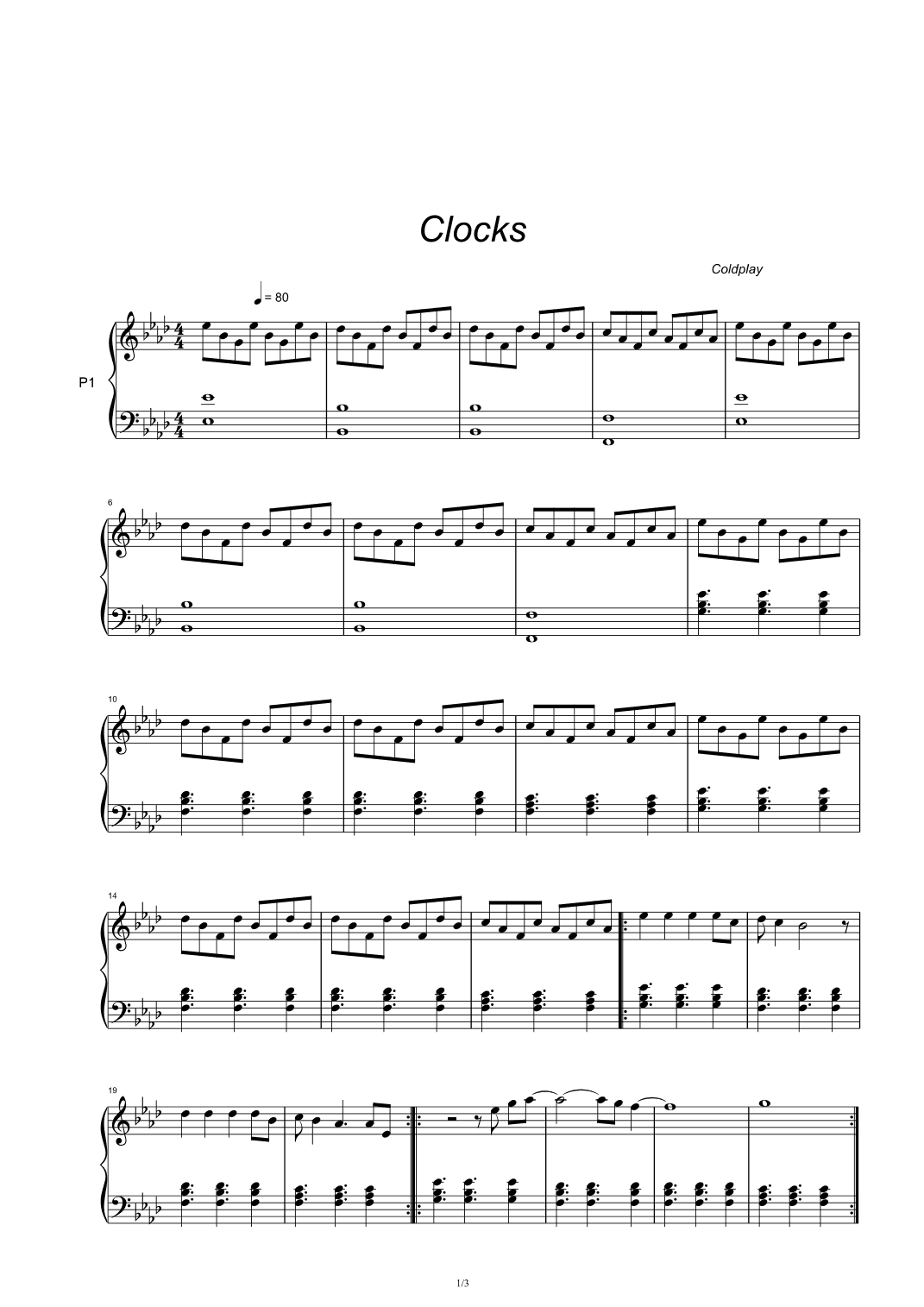 Clocks (arr. Coldplay)