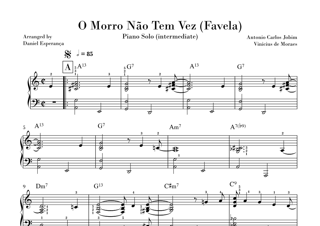 O Morro Nao Tem Vez (favela) (arr. Daniel Esperança)