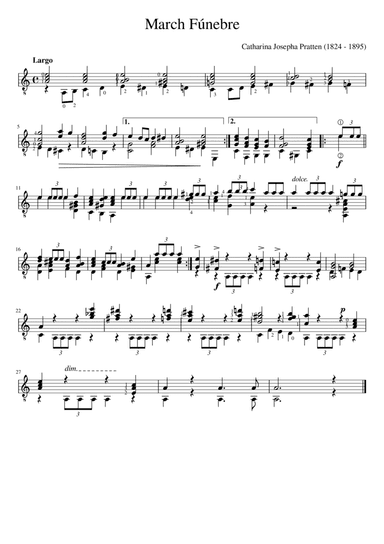 March Funebre - Catharina Josepha Pratten (também conhecida como Mme. Sidney Pratten (arr. Pedro Paulo Alves de Souza)