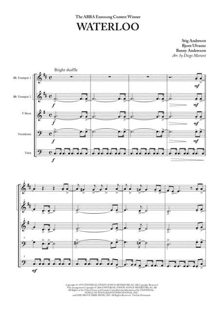 Waterloo (arr. Diego Marani)