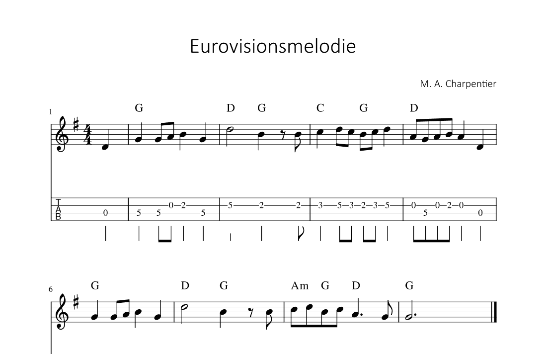 Eurovisionsmelodie - M. A. Charpentier (arr. songbooks.info)