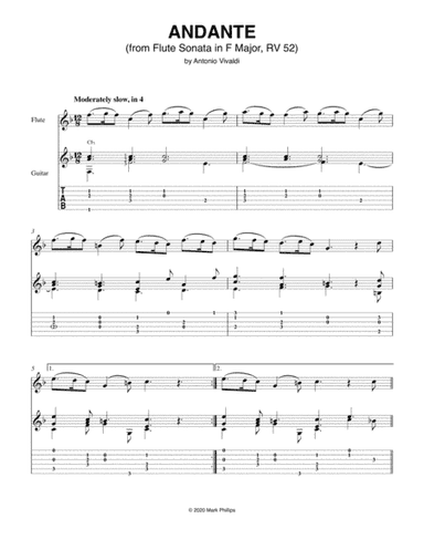 Andante (from Flute Sonata in F Major, RV 52) (arr. Mark Phillips)