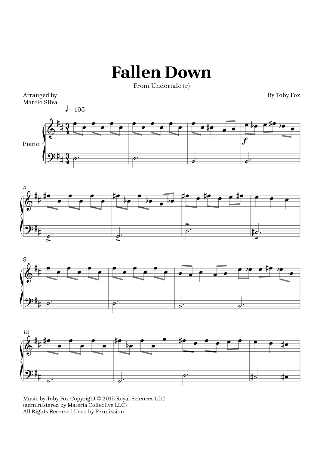 Fallen Down (arr. Márcio Silva)