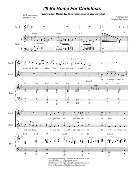 I'll Be Home For Christmas (arr. Stephen DeCesare)