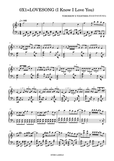 0x1 Lovesong I Know I Love You (arr. ThePianoMan)