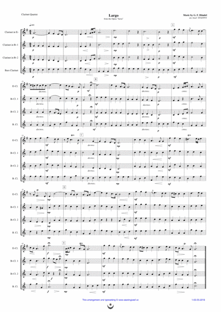 Largo (Serse) (arr. Josef STASTNY)
