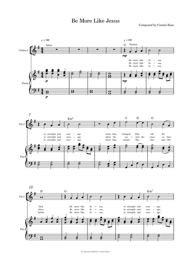 Be More Like Jesus - (Lent/Good Friday) violin solo and piano
