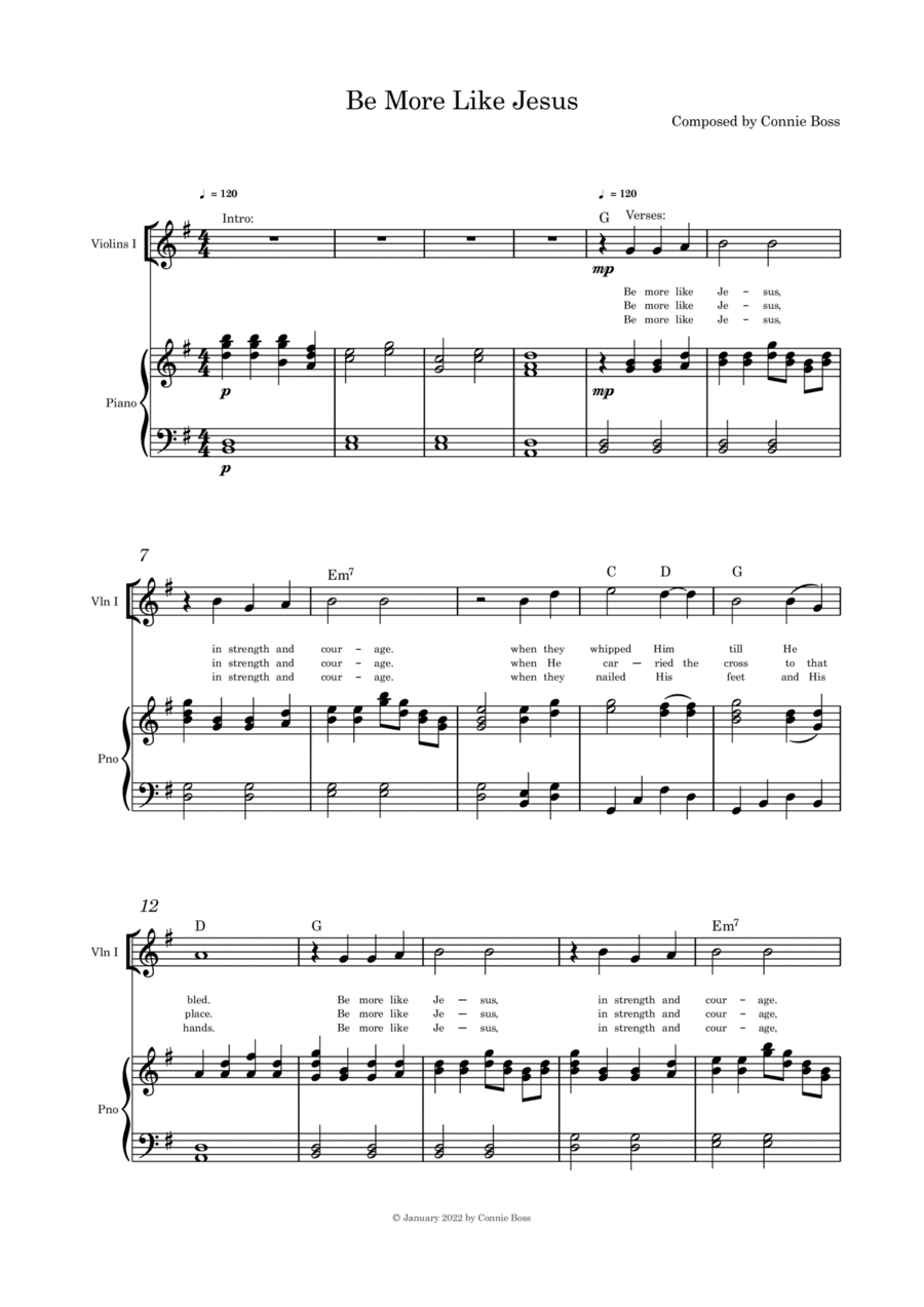 Be More Like Jesus - (Lent/Good Friday) violin solo and piano