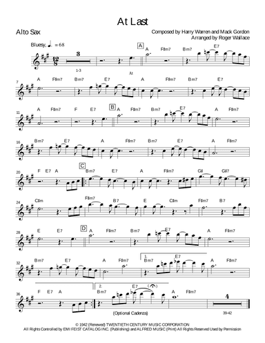 At Last (arr. Roger Wallace)