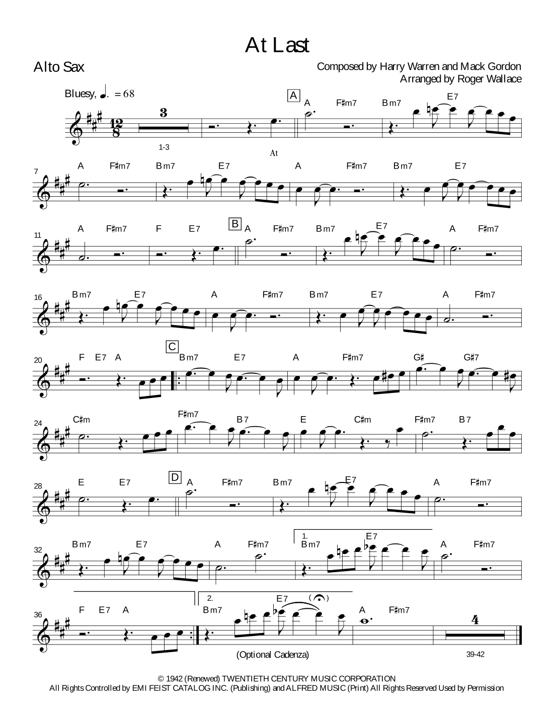 At Last (arr. Roger Wallace)