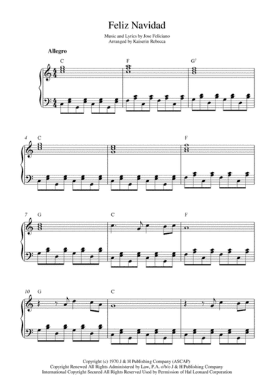 Feliz Navidad (arr. Kaiserin Rebecca)