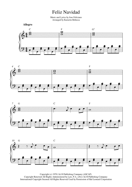 Feliz Navidad (arr. Kaiserin Rebecca)