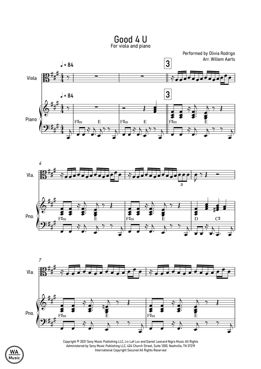 Good 4 U (arr. Willem Aarts)
