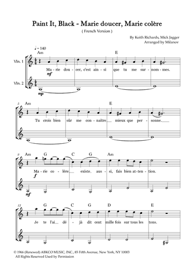Paint It, Black (arr. Milanov)