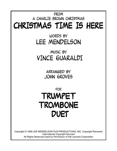 Christmas Time Is Here (arr. John Groves)