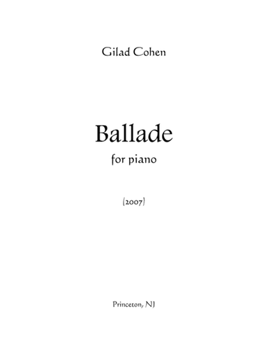 Ballade for Piano