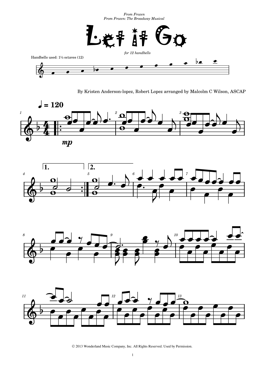 Let It Go (arr. Malcolm C Wilson)