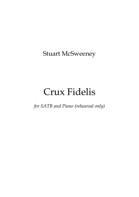 Crux Fidelis (SATB)