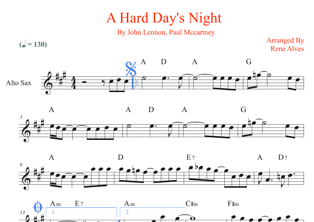 A Hard Day's Night (arr. Rene Alves)