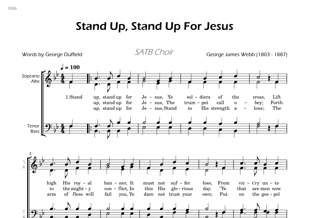 Stand Up, Stand Up For Jesus - SATB Choir (arr. César Madeira)
