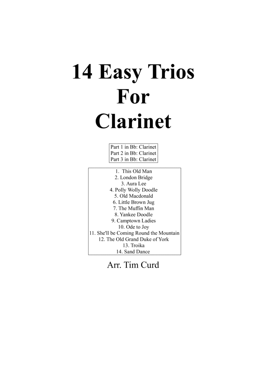 14 Easy Trios For Clarinet (arr. Curd)